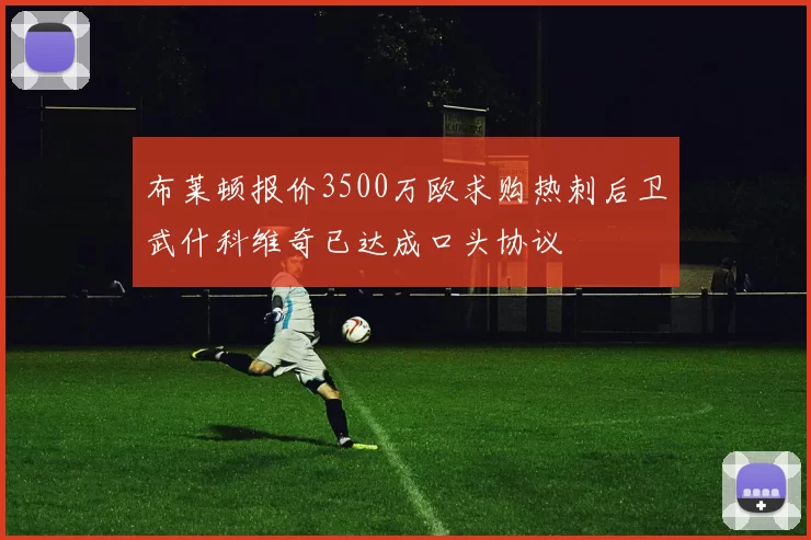 布莱顿报价3500万欧求购热刺后卫武什科维奇已达成口头协议